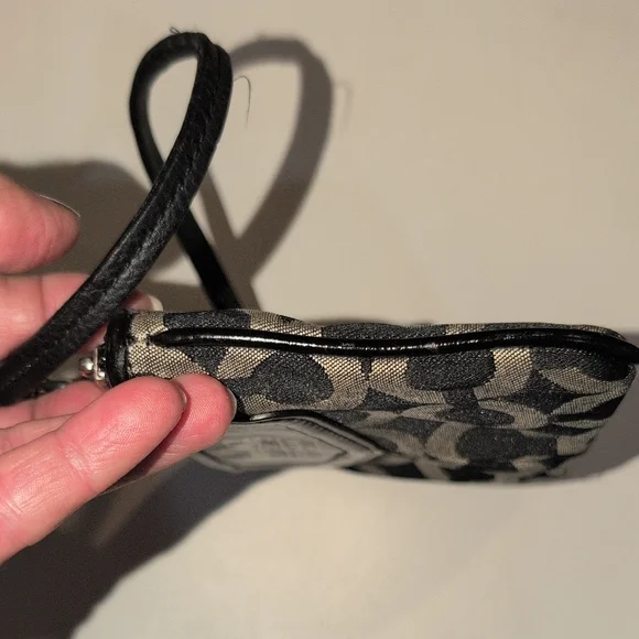 Coach Black And Silver Wristlet - Picture 8 of 9